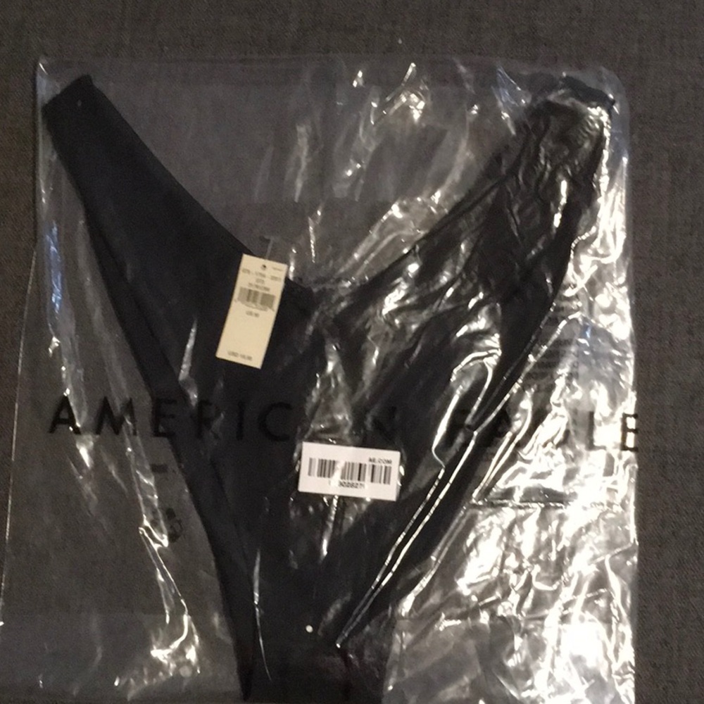 Aerie high-cut black cheeky bikini bottoms